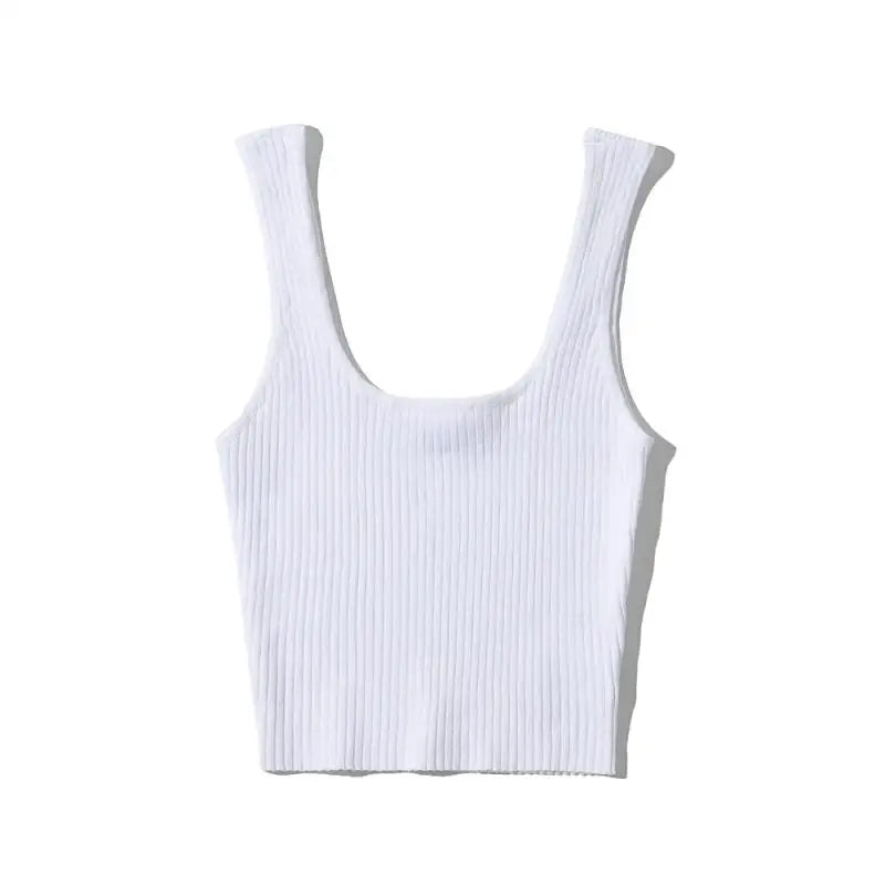 2024 Summer crop tops cute sexy sleeveless top women vintage cropped tank tops women ribbed tops korean fashion black white