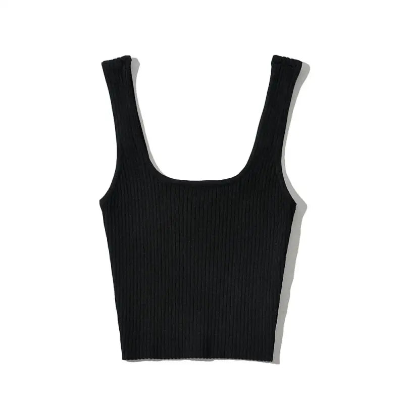 2024 Summer crop tops cute sexy sleeveless top women vintage cropped tank tops women ribbed tops korean fashion black white