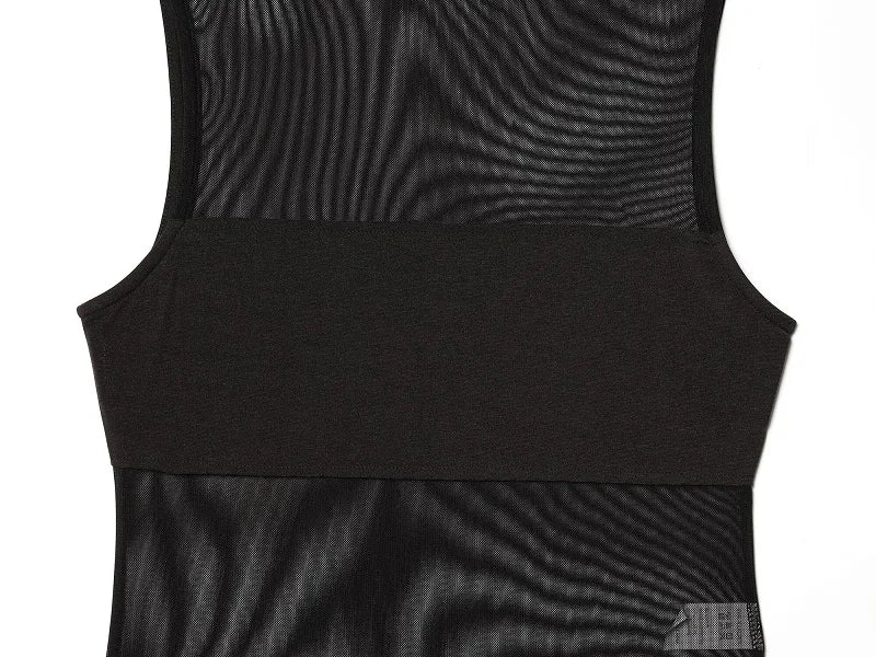 MUJER Sexy Tulle Body Suits Women Sleeveless Tops Mesh Bodysuit Women Summer Jumpsuits for Women Transparent Lingerie Bodysuits