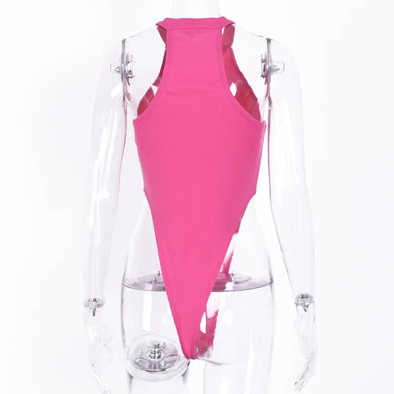 Solid Color Bodysuit Neck-mounted Lingerie Sexy Tops For Women Streetwear Sleeveless Body Feminino Slim Fit One-pieces Bustier