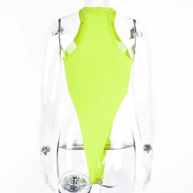 Solid Color Bodysuit Neck-mounted Lingerie Sexy Tops For Women Streetwear Sleeveless Body Feminino Slim Fit One-pieces Bustier