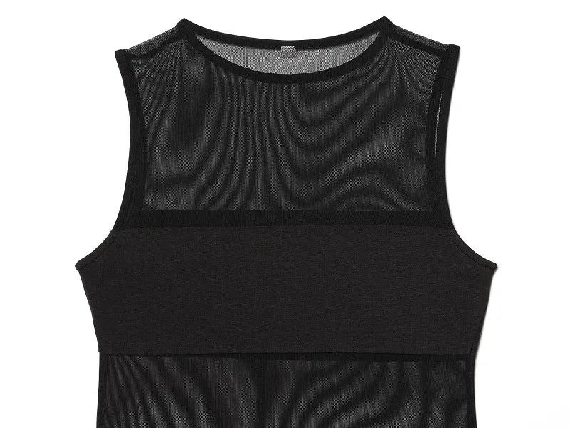 MUJER Sexy Tulle Body Suits Women Sleeveless Tops Mesh Bodysuit Women Summer Jumpsuits for Women Transparent Lingerie Bodysuits