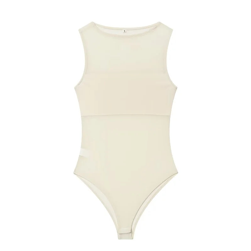 MUJER Sexy Tulle Body Suits Women Sleeveless Tops Mesh Bodysuit Women Summer Jumpsuits for Women Transparent Lingerie Bodysuits