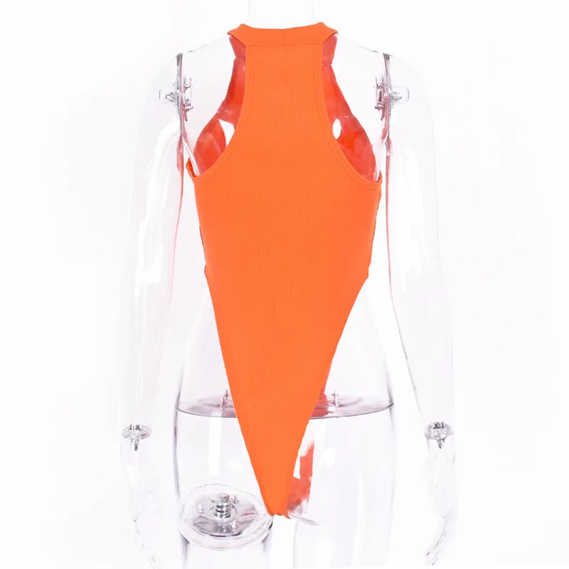 Solid Color Bodysuit Neck-mounted Lingerie Sexy Tops For Women Streetwear Sleeveless Body Feminino Slim Fit One-pieces Bustier