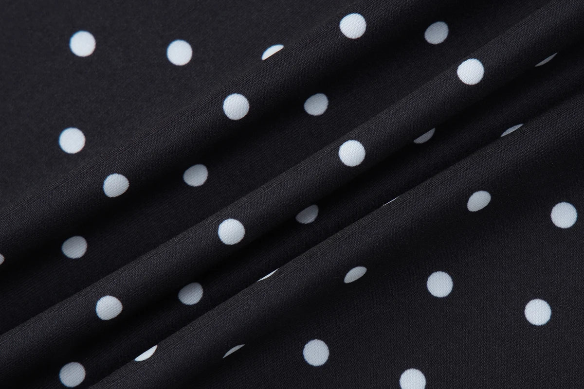 Hugcitar Polka Dot Print Halter Square Collar Backless Sexy Crop Tank Top Summer Women Fashion Outfit Birthday Party Holiday