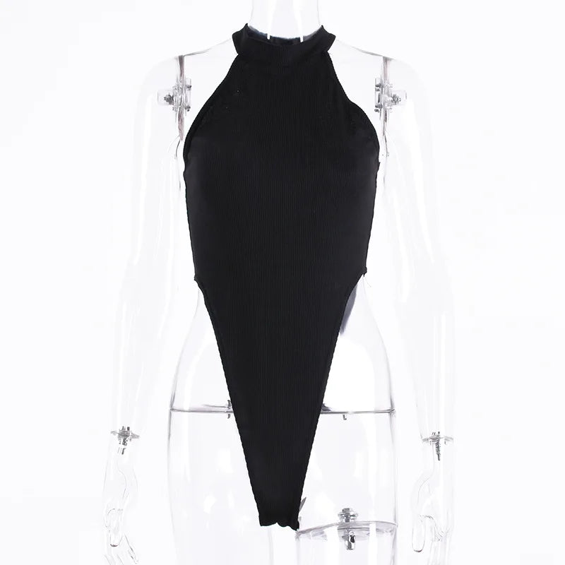 Solid Color Bodysuit Neck-mounted Lingerie Sexy Tops For Women Streetwear Sleeveless Body Feminino Slim Fit One-pieces Bustier