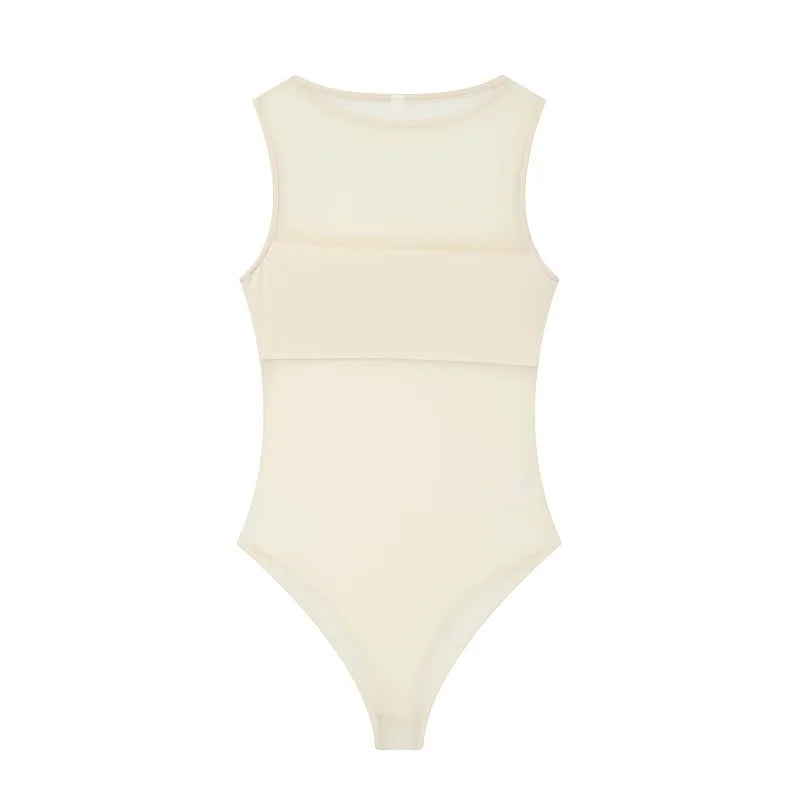 MUJER Sexy Tulle Body Suits Women Sleeveless Tops Mesh Bodysuit Women Summer Jumpsuits for Women Transparent Lingerie Bodysuits