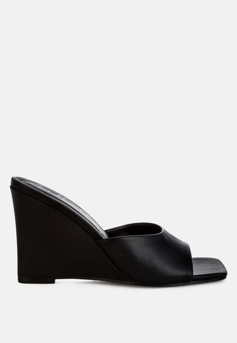 Shiloy Recycled Faux Leather Wedge Sandals